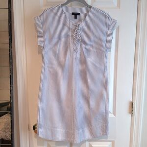 EUC J Crew blue and white striped cotton dress, XS.